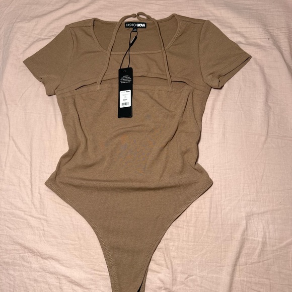 Fashion Nova Tops - Fashion Nova Camel Bodysuit